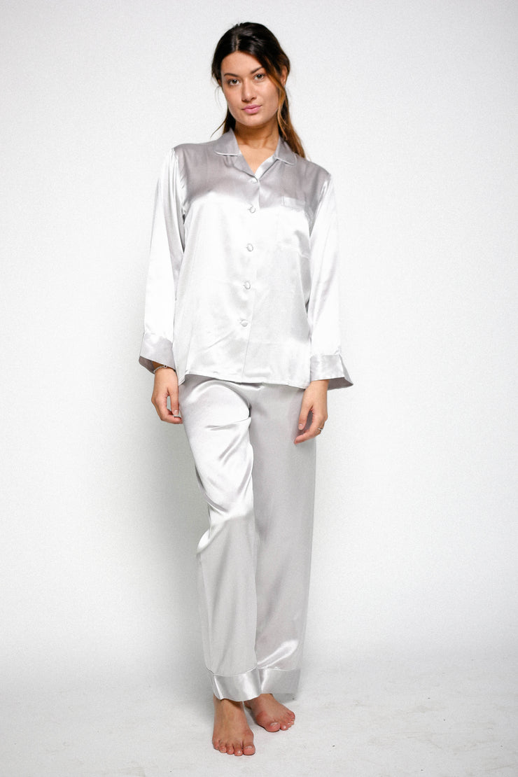 Silk Pyjamas For Ladies - Ivory - Snow Blossom Limited