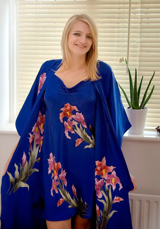 I Rug komplikationer Hand Painted Silk Kimono Set – Snow Blossom Limited