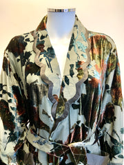 Silk Dressing Gown With Silk Lining - Rosemary - Snow Blossom Limited