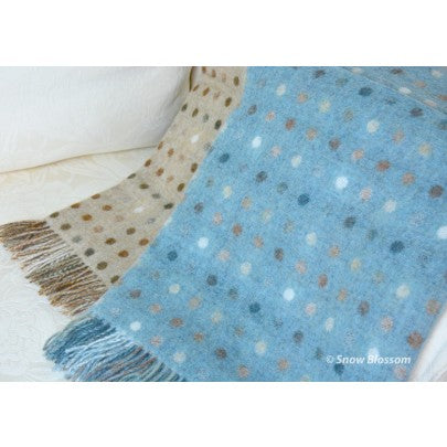 Pure New Wool Blanket Spots - Snow Blossom Limited
